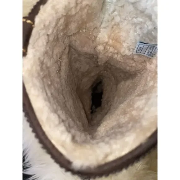 UGG Sherpa Lined Tall Brown‎ Suede Boots Women's Shoe Size 6 - Picture 8 of 9